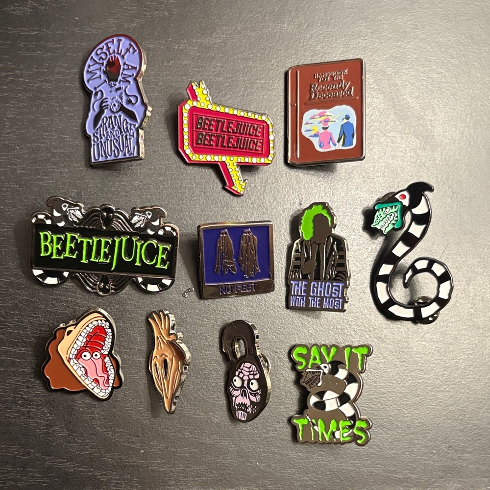 Beetlejuice Enamel Pin Set